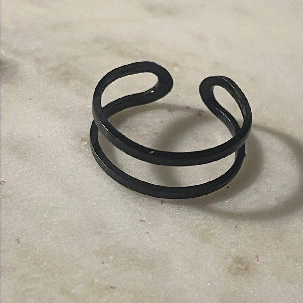 fashion ring adjustable gothic black